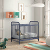 'Bronx' Matt Blue Denim Metal Baby Cot by Vipack, available at Bobby Rabbit. Free UK Delivery over £75