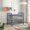 'Bronx' Matt Blue Denim Metal Baby Cot by Vipack, available at Bobby Rabbit. Free UK Delivery over £75