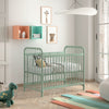 'Bronx' Matt Olive Green Metal Baby Cot by Vipack, available at Bobby Rabbit. Free UK Delivery over £75