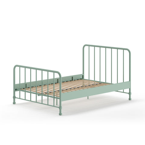 'Bronx' Matt Olive Green Metal Double and King Size Bed by Vipack, available at Bobby Rabbit. Free UK Delivery over £75