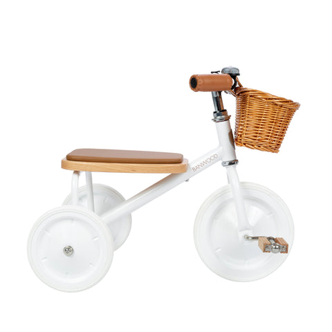 Banwood Trike in white, available at Bobby Rabbit. Free UK Delivery over £75