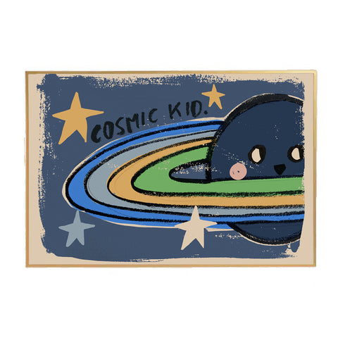 Cosmic Kid Poster for children's rooms by Studio Loco, available at Bobby Rabbit. Free UK Delivery over £75