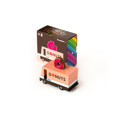 Candycar mini wooden donut van by Candylab, available at Bobby Rabbit. Free UK Delivery over £75
