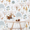 Deer In The Woods Wallpaper by Lilipinso, available at Bobby Rabbit. Free UK Delivery over £75