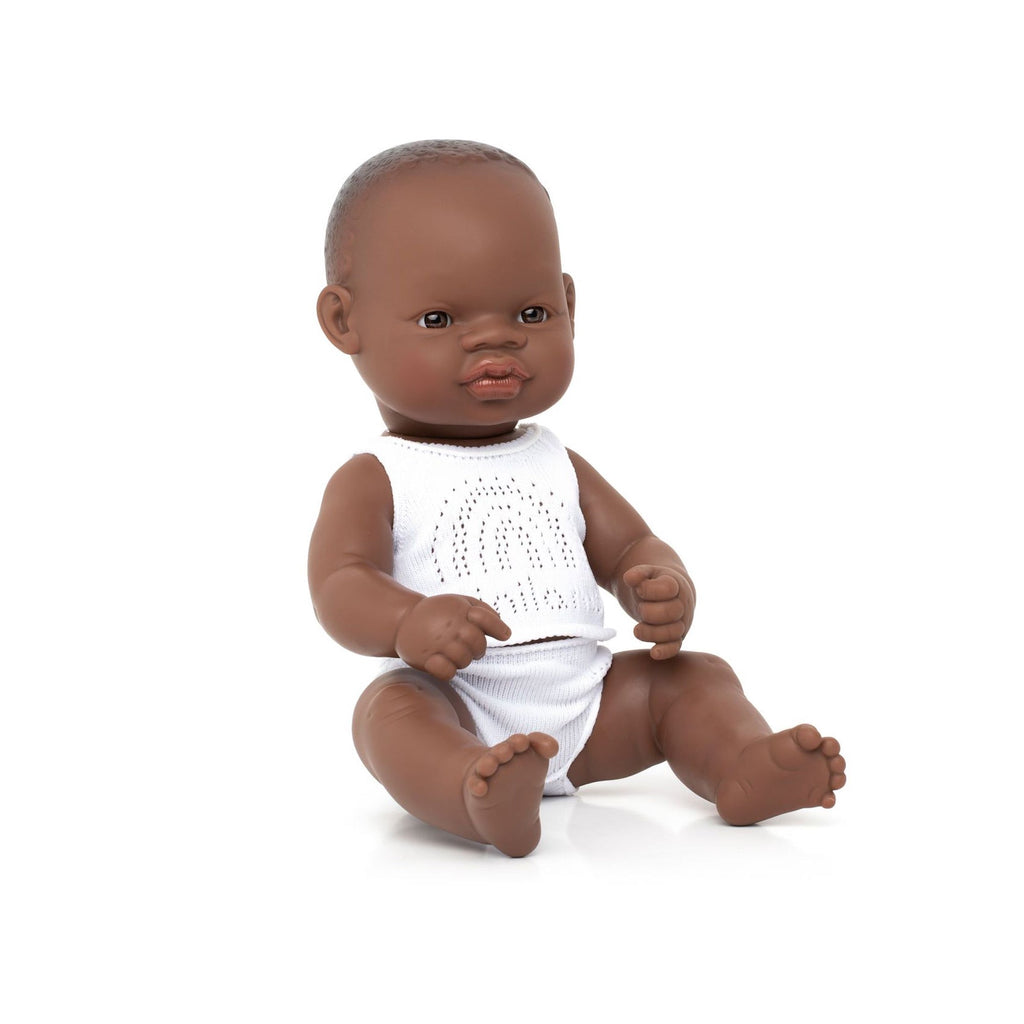 Miniland Baby Doll 32cm African Doll Miniland Bobby Rabbit