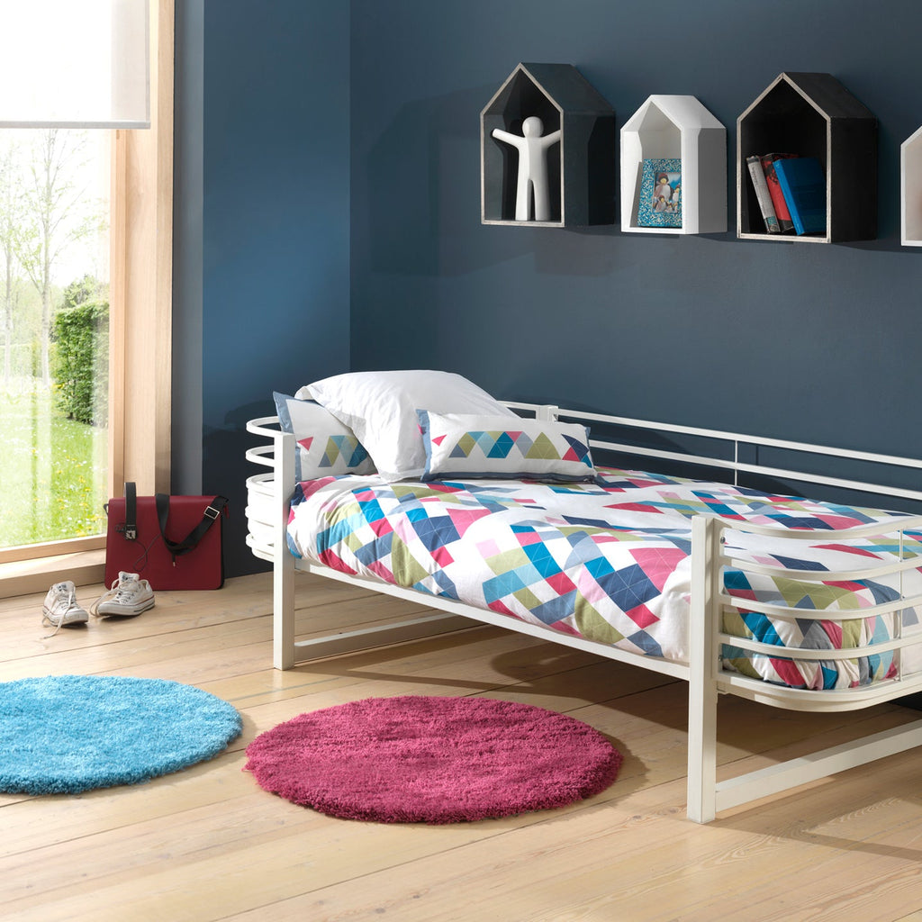White metal single bed hot sale