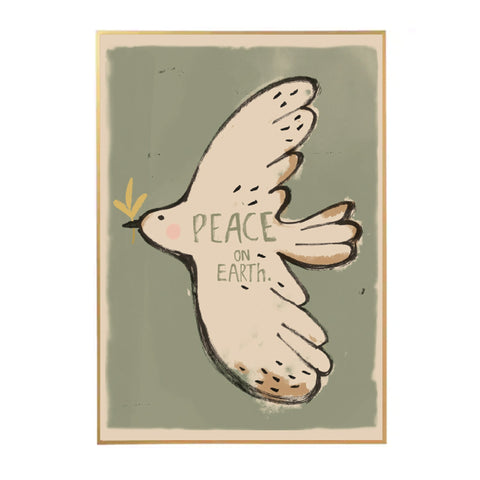 Peace on Earth Poster for children's rooms by Studio Loco, available at Bobby Rabbit. Free UK Delivery over £75