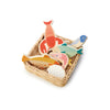 Seafood Basket Pretend Food Wooden Toy by Tender Leaf Toys, available at Bobby Rabbit. Free UK Delivery over £7