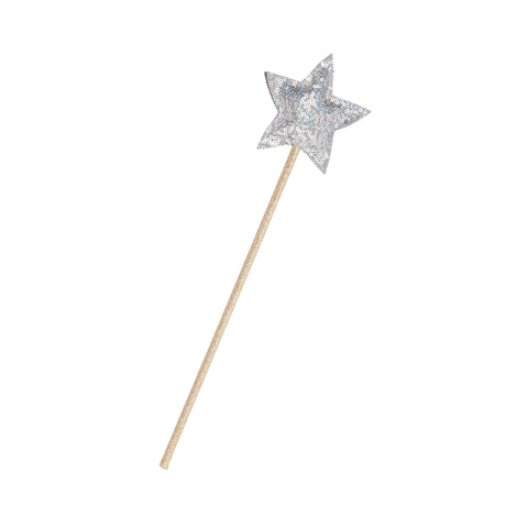 Silver Sequin Wand dressing up accessory by Mimi and Lula, available at Bobby Rabbit. Free UK Delivery over £75