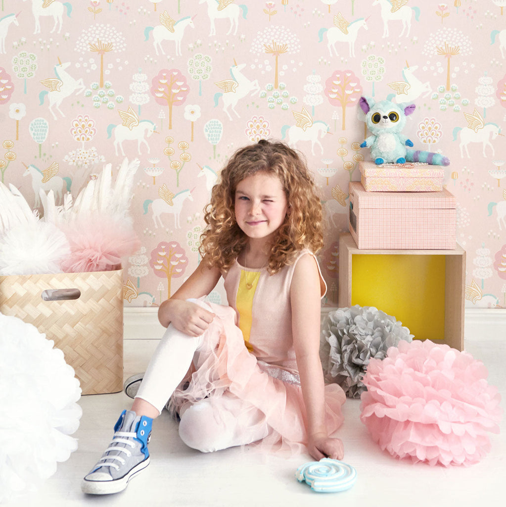 True Unicorns Wallpaper Pink from Bobby Rabbit