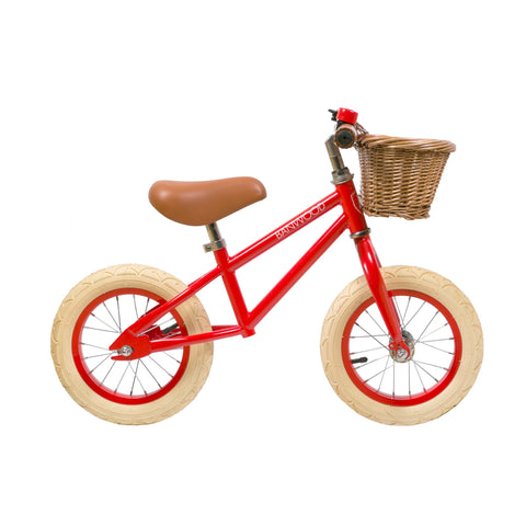 Banwood 'First Go!' Balance Bike in red, available at Bobby Rabbit.