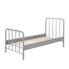 'Bronx' Matt Rainy Grey Metal Single Bed by Vipack, available at Bobby Rabbit. Free UK Delivery over £75
