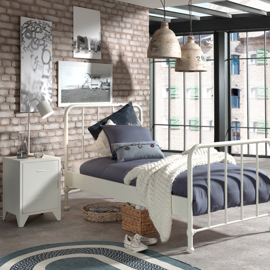White metal clearance nightstand