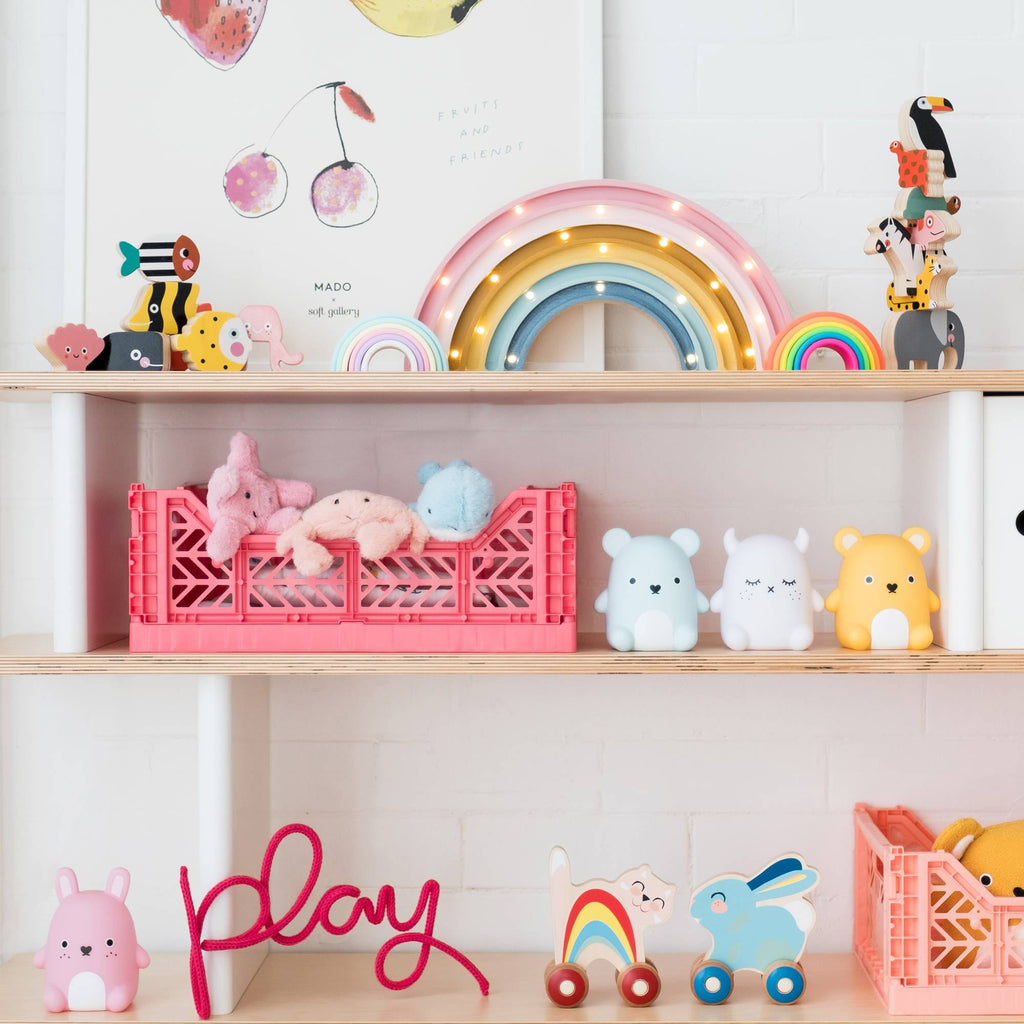 Pink on sale folding crate