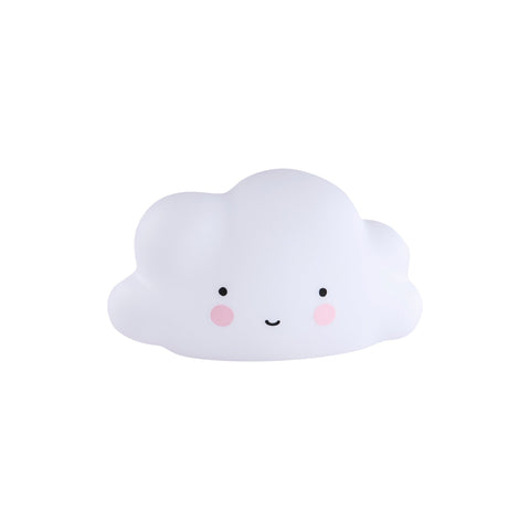 White Mini Cloud Light by A Little Lovely Company, perfect as a bedside light or night light. Available at Bobby Rabbit.