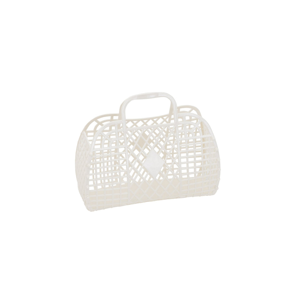 Small Cream Retro Basket by Sun Jellies, perfect for storing away those little treasures! Available at Bobby Rabbit.