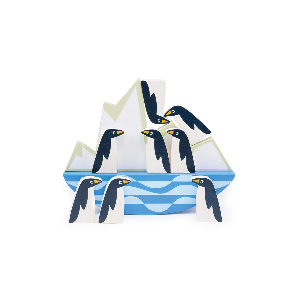 Balancing Penguins Wooden Toy by Mentari, available at Bobby Rabbit. Free UK Delivery over £75