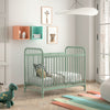 'Bronx' Matt Olive Green Metal Baby Cot by Vipack, available at Bobby Rabbit. Free UK Delivery over £75
