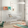 'Bronx' Matt White Metal Baby Cot by Vipack, available at Bobby Rabbit. Free UK Delivery over £75