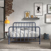 'Bronx' Matt Blue Denim Metal Double and King Size Bed by Vipack, available at Bobby Rabbit. Free UK Delivery over £75