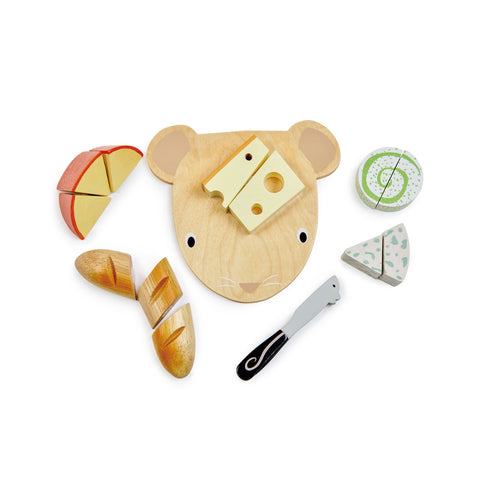 Cheese Chopping Board Wooden Toy by Tender Leaf Toys, available at Bobby Rabbit. Free UK Delivery over £75