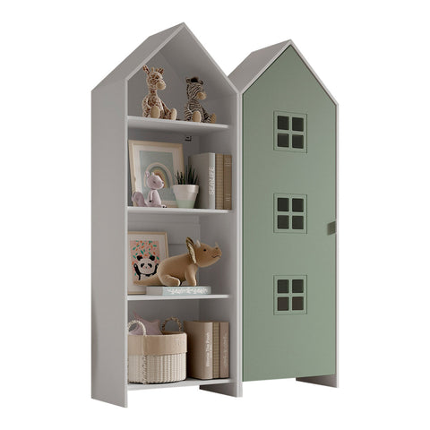 'Beach House' Wardrobe and Shelf Set Green by Vipack, available at Bobby Rabbit. Free UK Delivery over £75