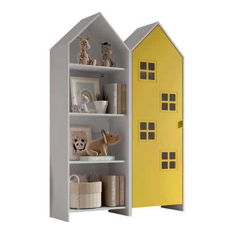 'Beach House' Wardrobe and Shelf Set Yellow by Vipack, available at Bobby Rabbit. Free UK Delivery over £75