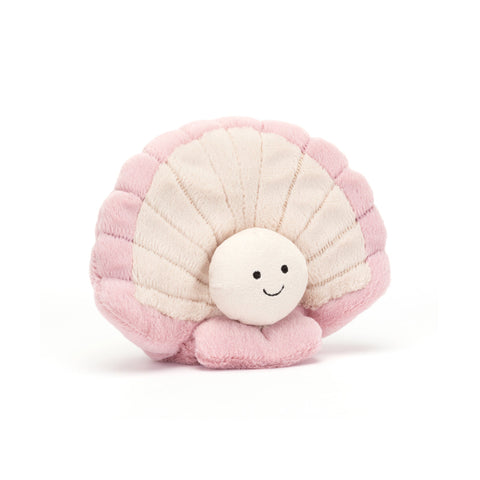 Clemmie Clam Soft Toy, designed and made by Jellycat and available at Bobby Rabbit. Free UK Delivery over £75