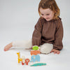 Happy Stacking Safari Wooden Toy by Mentari, available at Bobby Rabbit. Free UK Delivery over £75