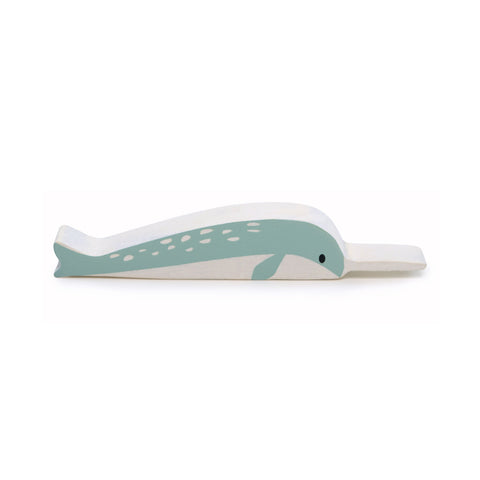 Little Wooden Narwhal Toy, designed by Tender Leaf Toys and available at Bobby Rabbit. Free UK Delivery over £75
