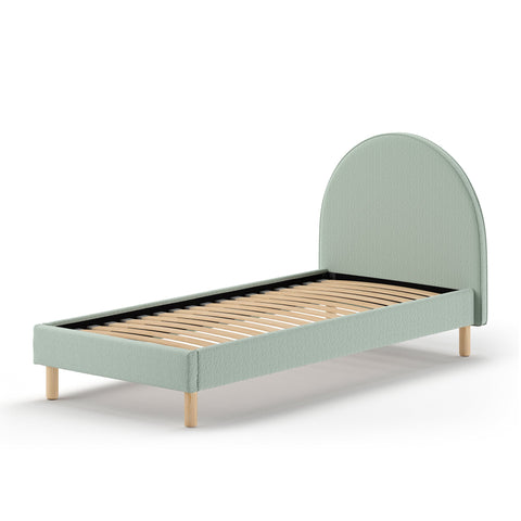 'Moon' Boucle Single Bed Green by Vipack, available at Bobby Rabbit. Free UK Delivery over £75