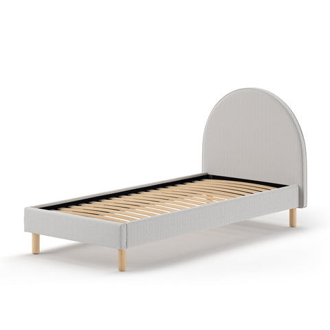 'Moon' Boucle Single Bed Grey by Vipack, available at Bobby Rabbit. Free UK Delivery over £75