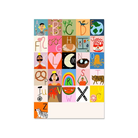 Alphabet A3 Print by Yayastudio, available at Bobby Rabbit. Free UK Delivery over £75