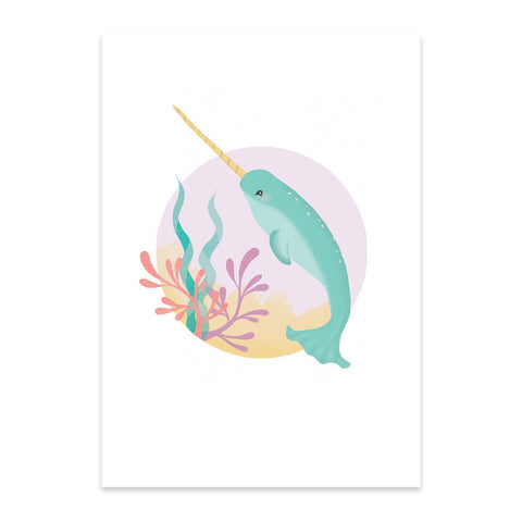 Narwhal Print by Born Lucky, created exclusively for Bobby Rabbit.