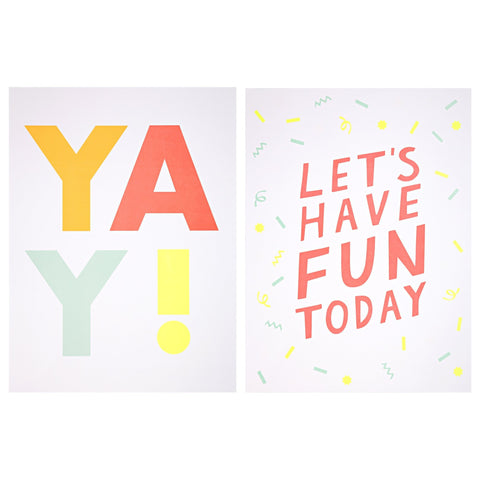 Set of 2 Yay! Prints by Meri Meri, available at Bobby Rabbit.