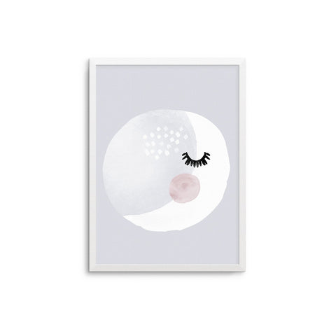 Sleepy Moon A3 Print by Rory And The Bean, available at Bobby Rabbit.