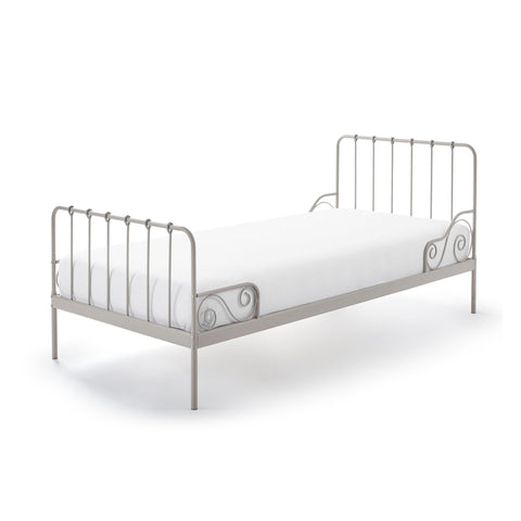 'Alice' Grey Metal Single Bed by Vipack, available at Bobby Rabbit. Free UK Delivery over £75