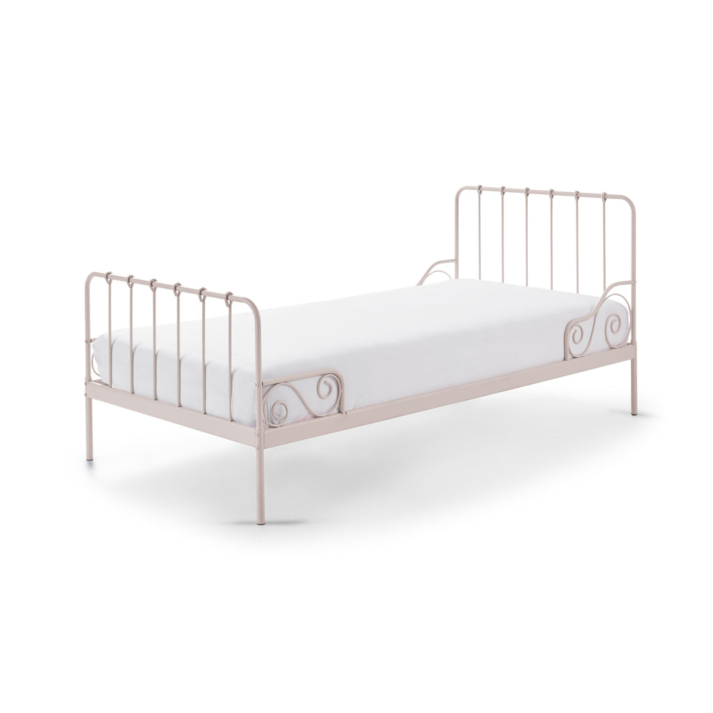 'Alice' Rose Pink Metal Single Bed by Vipack, available at Bobby Rabbit. Free UK Delivery over £75