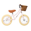 Banwood 'First Go!' Balance Bike in Bonton pink pattern, available at Bobby Rabbit. Free UK Delivery over £75