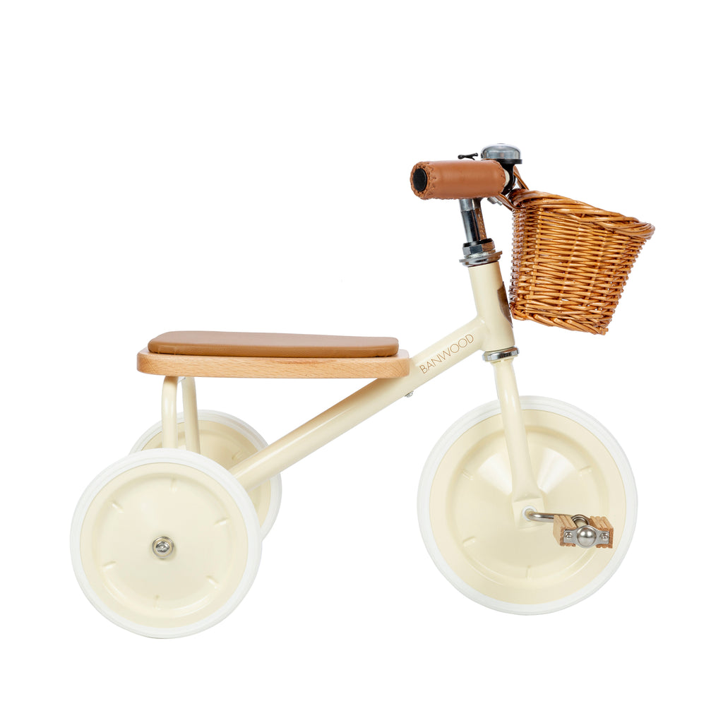 Banwood Trike in cream, available at Bobby Rabbit. Free UK Delivery over £75