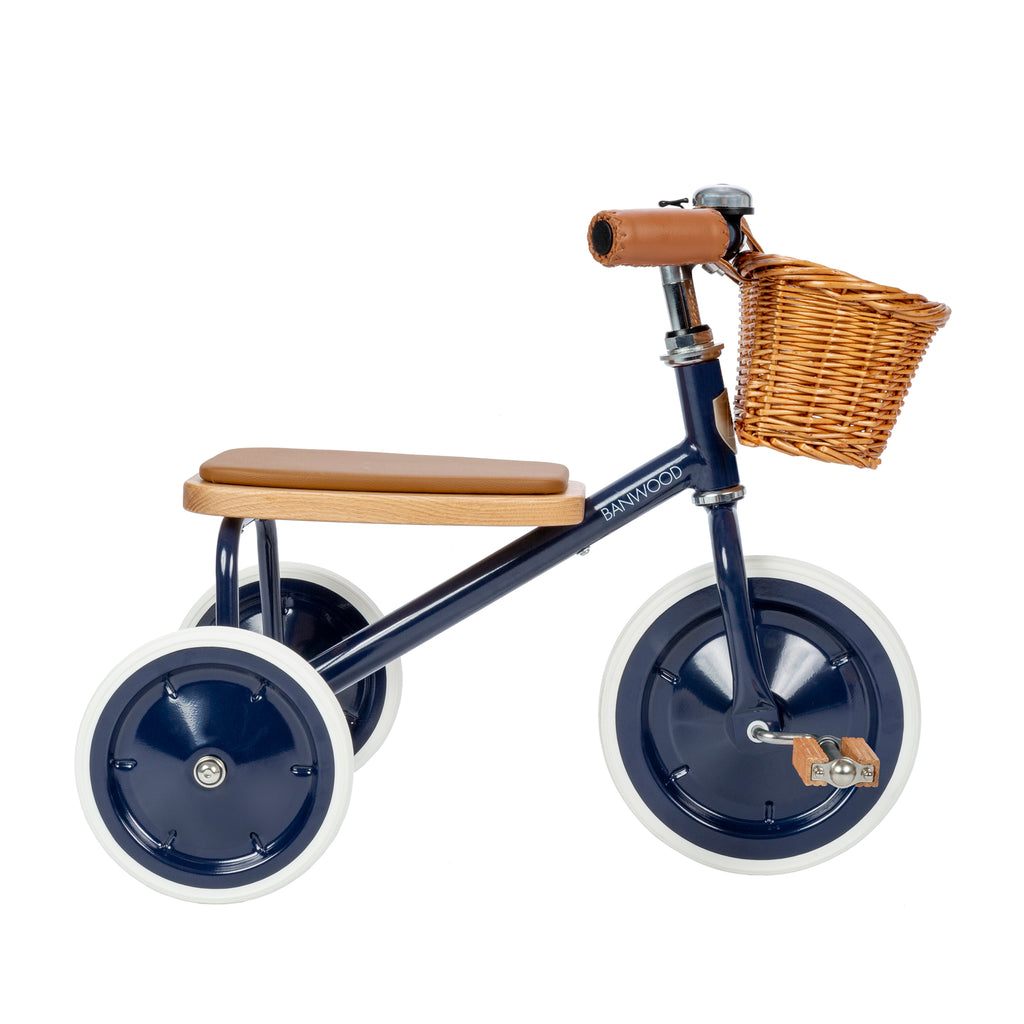 Banwood Trike in navy blue, available at Bobby Rabbit. Free UK Delivery over £75