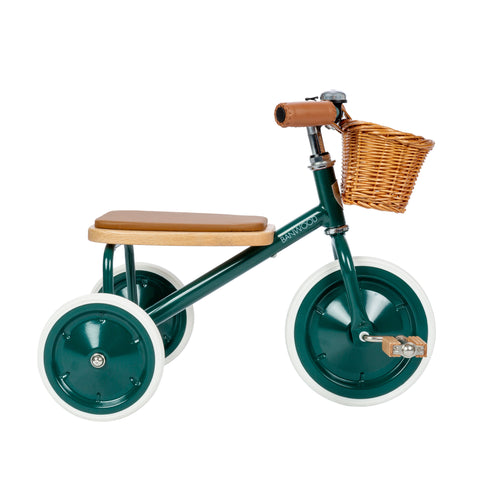 Banwood Trike in racing green, available at Bobby Rabbit. Free UK Delivery over £75