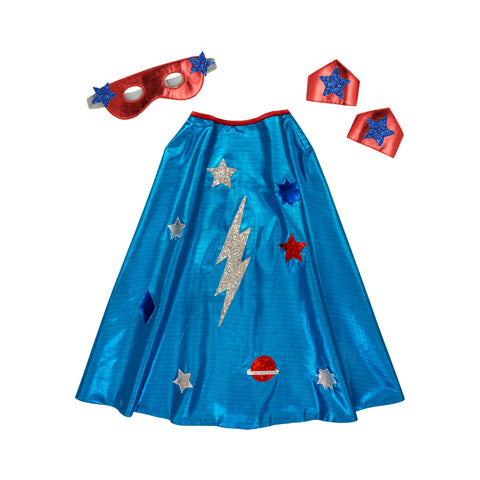 Blue Superhero Dress Up Set by Meri Meri, available at Bobby Rabbit. Free UK Delivery over £75