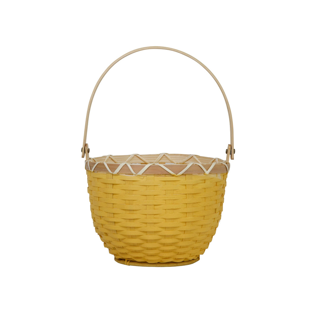Small Blossom Basket in Mustard by Olli Ella, available at Bobby Rabbit. Free UK Delivery over £75