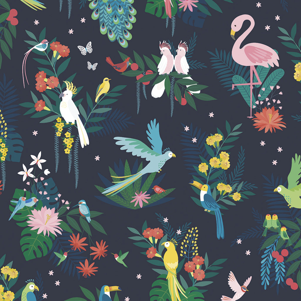 Carnival Birds Wallpaper by Lilipinso, available at Bobby Rabbit. Free UK Delivery over £75