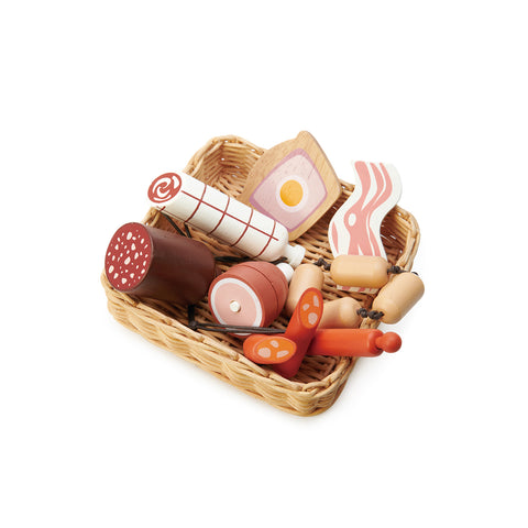 Charcuterie Basket Pretend Food Wooden Toy by Tender Leaf Toys, available at Bobby Rabbit. Free UK Delivery over £75