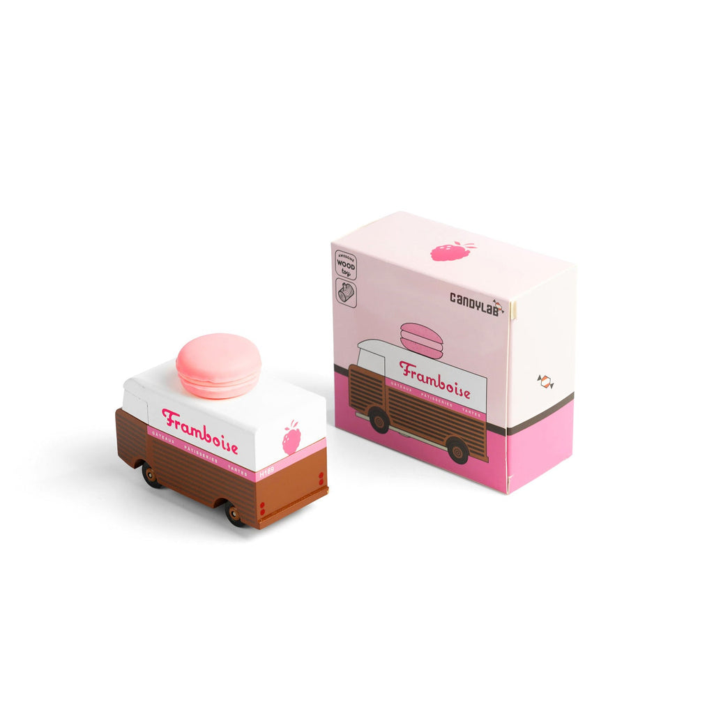 Candycar mini wooden macaron van by Candylab, available at Bobby Rabbit. Free UK Delivery over £75