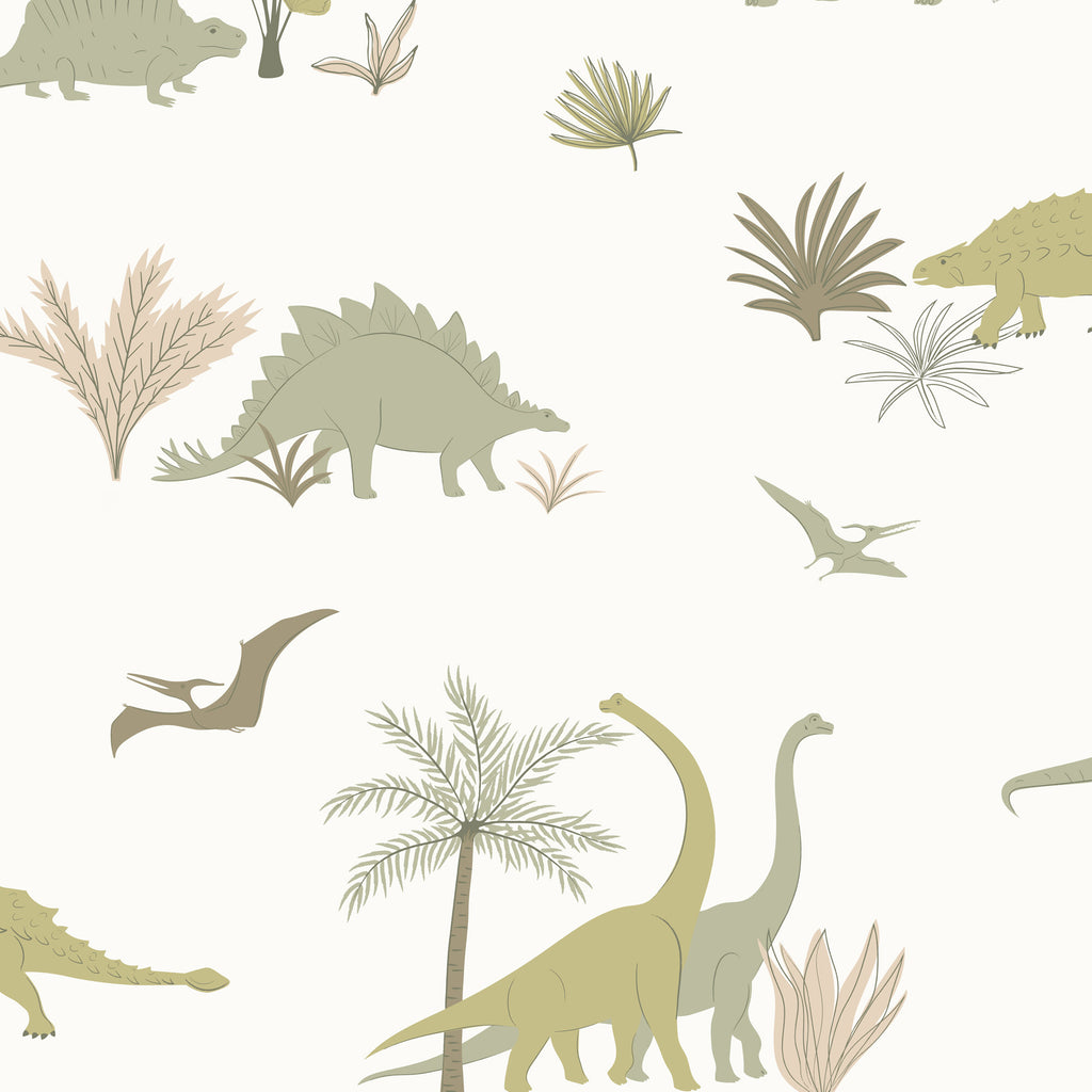 Dinosaurs Wallpaper by Hibou Home, available at Bobby Rabbit. Free UK Delivery over £75