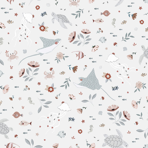 Dreamy Sea Life Wallpaper by Lilipinso, available at Bobby Rabbit.