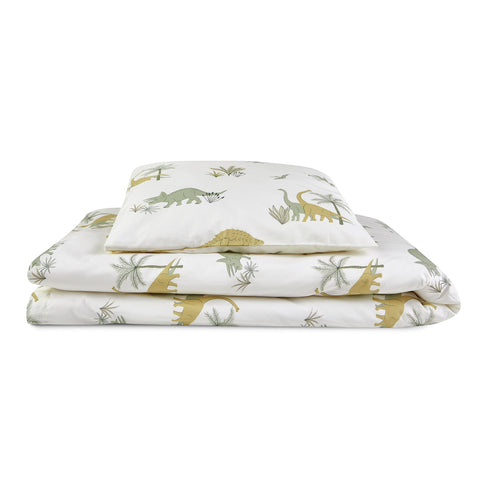 Dinosaurs Organic Bed Linen - Pale Rose by Hibou Home, available at Bobby Rabbit. Free UK Delivery over £75